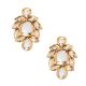 Floral Mirror Stone Statement Stud Earrings for Festive Wear